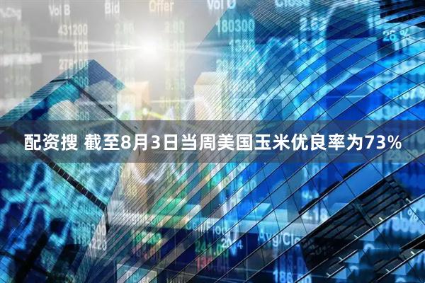 配资搜 截至8月3日当周美国玉米优良率为73%